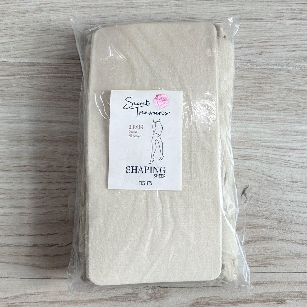 NWT Secret Treasures Shaping Sheer Tights 3 Pairs Size Medium Opaque